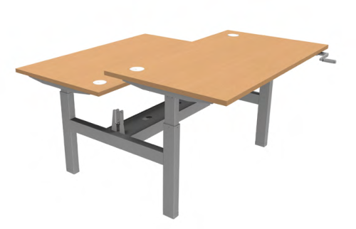 Bureau partagé Envol Evo - Bois piètement gris 
