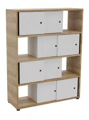 Bibliothèque Kubo - Bois et blanc
