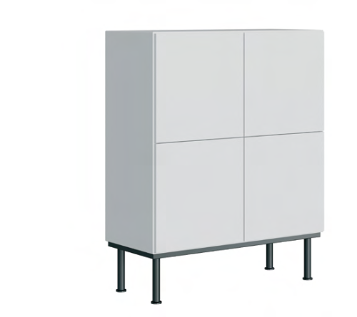 Armoire prestige - Blanc piètement noir