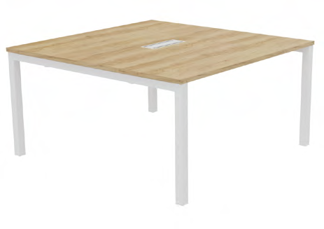 Table Arches - Bois avec piètement blanc