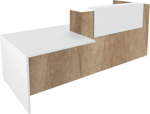 Banque d'accueil Fiftyfull - Bois et blanc