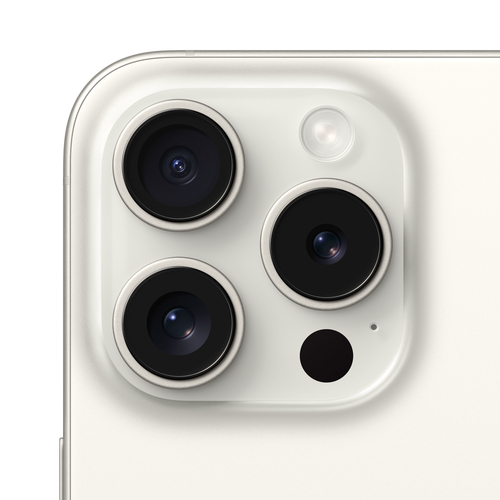 iPhone 15 Pro 128 Go - Titane Blanc - Objectif appareil photo