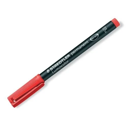 Illustration of product : STAEDTLER Feutre pour rétroprojection pointe fine encre permanente Rouge LUMOCOLOR (1)
