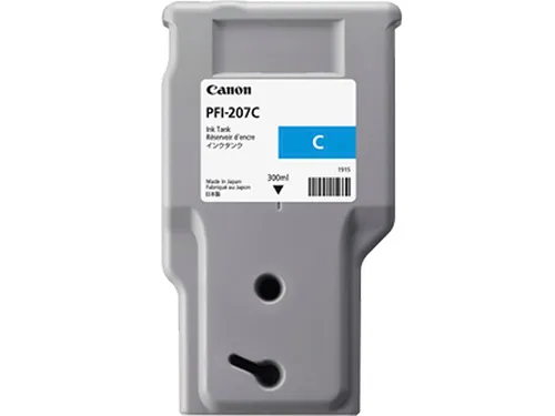 Illustration of product : CANON PFI-207C cartouche dencre cyan capacité standard 300ml pack de 1 (1)