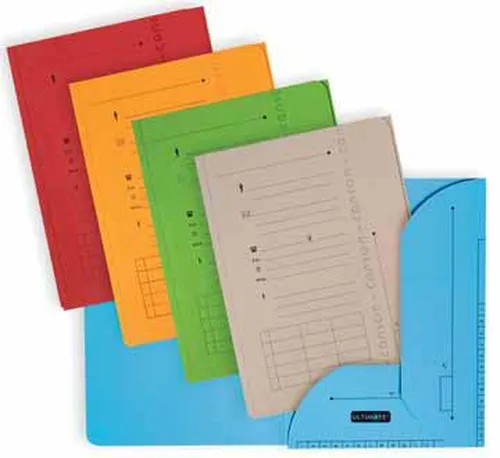 Illustration of product : OXFORD Paquet de 25 chemises HV ULTIMATE 2 rabats. En kraft 240g. Pour format A4. Coloris assortis vifs (1)