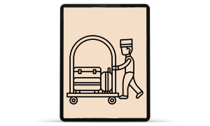 Illustration tablette secteur hotellerie