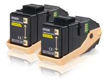 EPSON AL-C9300N cartouche de toner jaune capacité standard 2 x 7.500 pages pack de 2