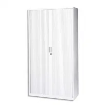 MT INTERNATIONAL Armoire haute monobloc Corps et Rideau Blanc - Dimensions : L100 x H198 x P43 cm