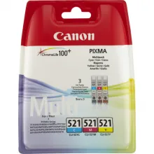CANON CLI-521 C/M/Y cartouche dencre cyan, magenta et jaune capacite standard 3 x 9ml combopack sans alarme