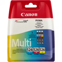 CANON CLI-526 C/M/Y cartouche dencre cyan, magenta et jaune capacite standard 3 x 9ml pack promotionnel