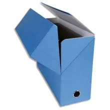 EXACOMPTA Boîte de transfert, carton rigide recouvert de papier toilé, dos 12 cm, 34x25,5 cm, bleu