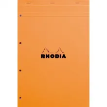 RHODIA Bloc de direction couverture Orange 80 feuilles détachables+perforées format A4+ réglure 5x5