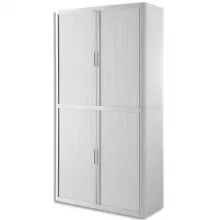 PAPERFLOW EasyOffice armoire démontable corps en PS teinté et rideau Blanc - Dim L110x H204x P41,5 cm