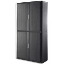 PAPERFLOW EasyOffice armoire démontable corps en PS teinté et rideau Anthracite - Dim L110xH204xP41,5 cm