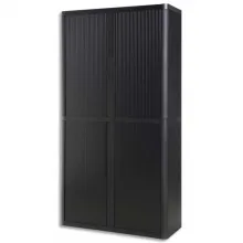 PAPERFLOW EasyOffice armoire démontable corps en PS teinté et rideau Noir - Dim L110x H204x P41,5 cm