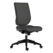 Siège Tertio dossier et assise tissu Gris, à mécanisme synchrone, piétement nylon, sans accoudoirs