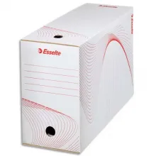 Lot de 25 - ESSELTE Boîte à archives, dos de 15 cm, en carton ondulé kraft Blanc, conditionnement en caisse carton
