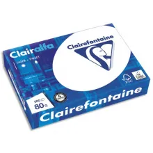 CLAIREFONTAINE Ramette de 500 feuilles papier Blanc CLAIRALFA 80g format A5