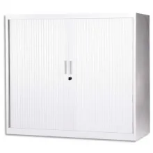 MT INTERNATIONAL Armoire Basse métallique monobloc Blanche - Dimensions : L120 x H105 x P43 cm