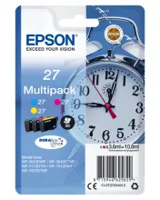 EPSON 27 cartouche d encre cyan, magenta et jaune capacité standard 3x3.6ml 3x350 pages combopack sans alarme - DURABrite