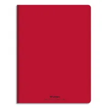 CONQUERANT C9 Cahier piqûre 17x22cm 60 pages 90g grands carreaux Séyès. Couverture polypropylène Rouge