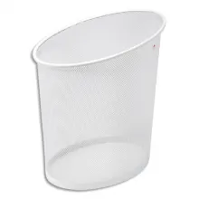 ALBA Corbeille à papier en métal Mesh Blanc 18 litres - Dimensions : L35,5 x H39 x P24 cm
