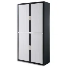 PAPERFLOW EasyOffice armoire démontable corps en PS teinté Noir Blanc - Dimensions L110xH204xP41,5 cm