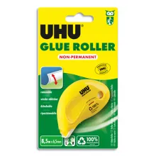 UHU DRY &amp; CLEAN ROLLER jetable non permanent 8.5 M x 6.5 mm