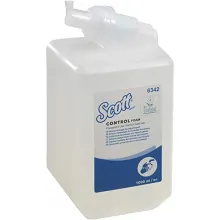 SCOTT Lot de 6 Recharges 1 litre savon mousse désinfectante hydro-alcoolique mains, incolore, sans parfum