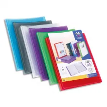 Lot de 15 - Protège document 40 vues Coloris assortis : Incolore-Vert-Rouge-Bleu-Violet