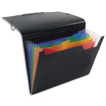 VIQUEL Trieur ménager RAINBOW en polypropylène 7/10. 6 compartiments. Noir intérieur couleur