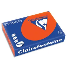 CLAIREFONTAINE Ramette de 250 feuilles papier couleur TROPHEE 160 grammes format A4 Rouge cardinal 1021