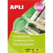 APLI Film transparents pour photocopieur antistatique B/100