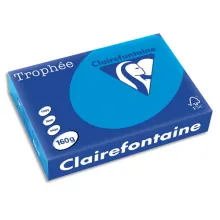 CLAIREFONTAINE Ramette de 250 feuilles papier couleur TROPHEE 160 grammes format A4 Bleu turquoise 1022