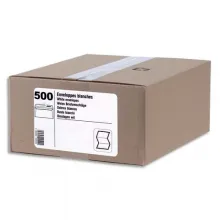 Boîte de 500 enveloppes Blanches 80g DL 110x220 mm fenêtre 45x100 mm auto-adhésives