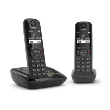 GIGASET Téléphone sans fil AS690A avec répondeur Duo Noir AS690ADuoNoir
