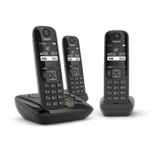 GIGASET Téléphone sans fil AS690A avec répondeur Trio Noir AS690ATrioNoir