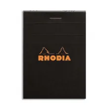 RHODIA Bloc de direction couverture Noire 80 feuilles (160 pages) format A7 réglure 5x5