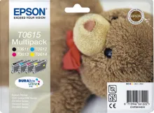 EPSON T0615 cartouche d encre noir et tricolore capacité standard 8ml 250 pages 4-pack blister sans alarme