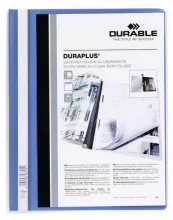 DURABLE Chemise de présentation Duraplus à lamelle A4 - personnalisable + gouttière de passage - Bleu