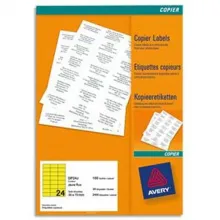 AVERY Boîte de 2400 étiquettes copieur 70X35 Jaune fluo DP24J-100